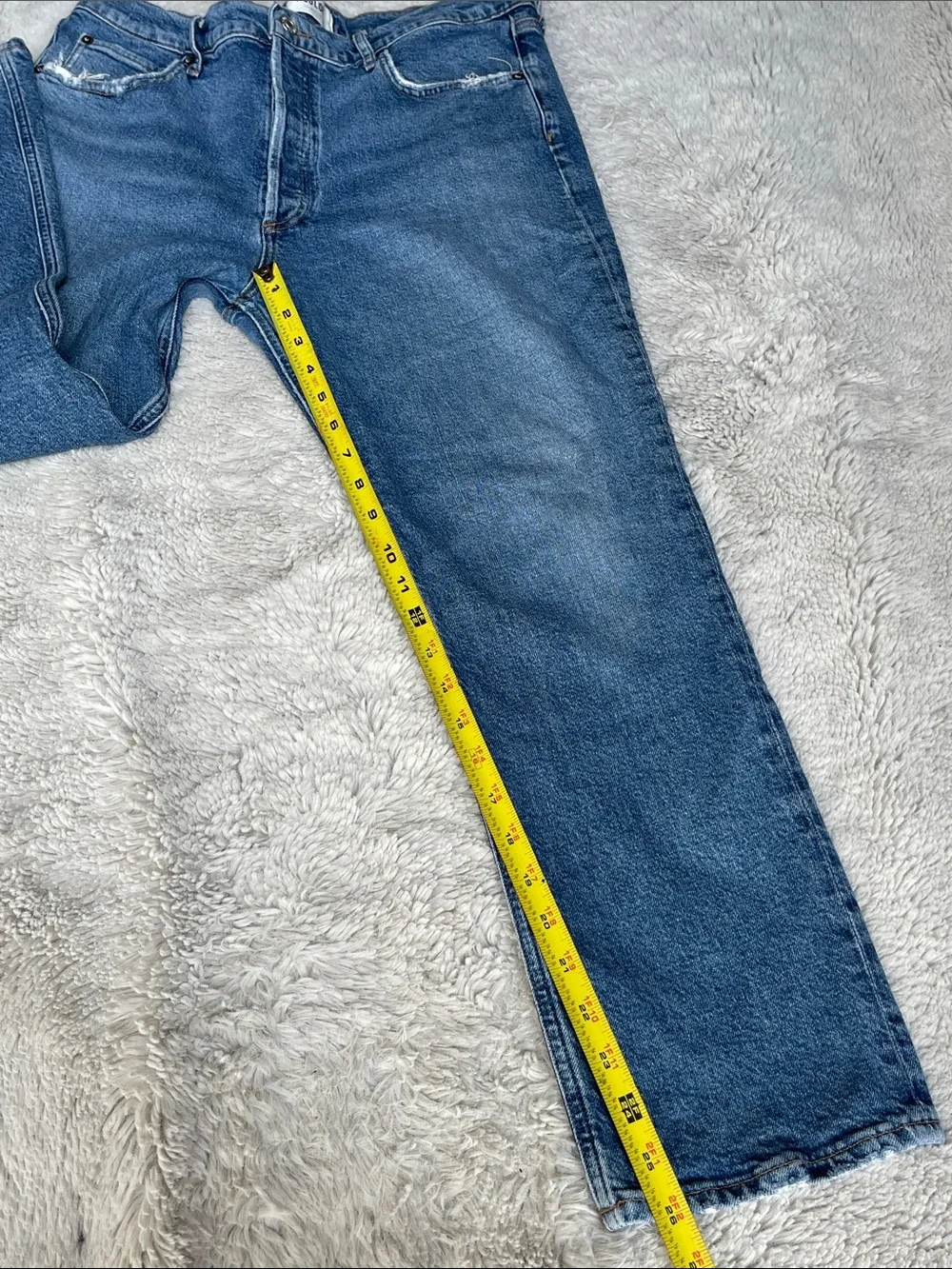 Agolde Riley Crop Mid-Wash Straight Jeans Size 31